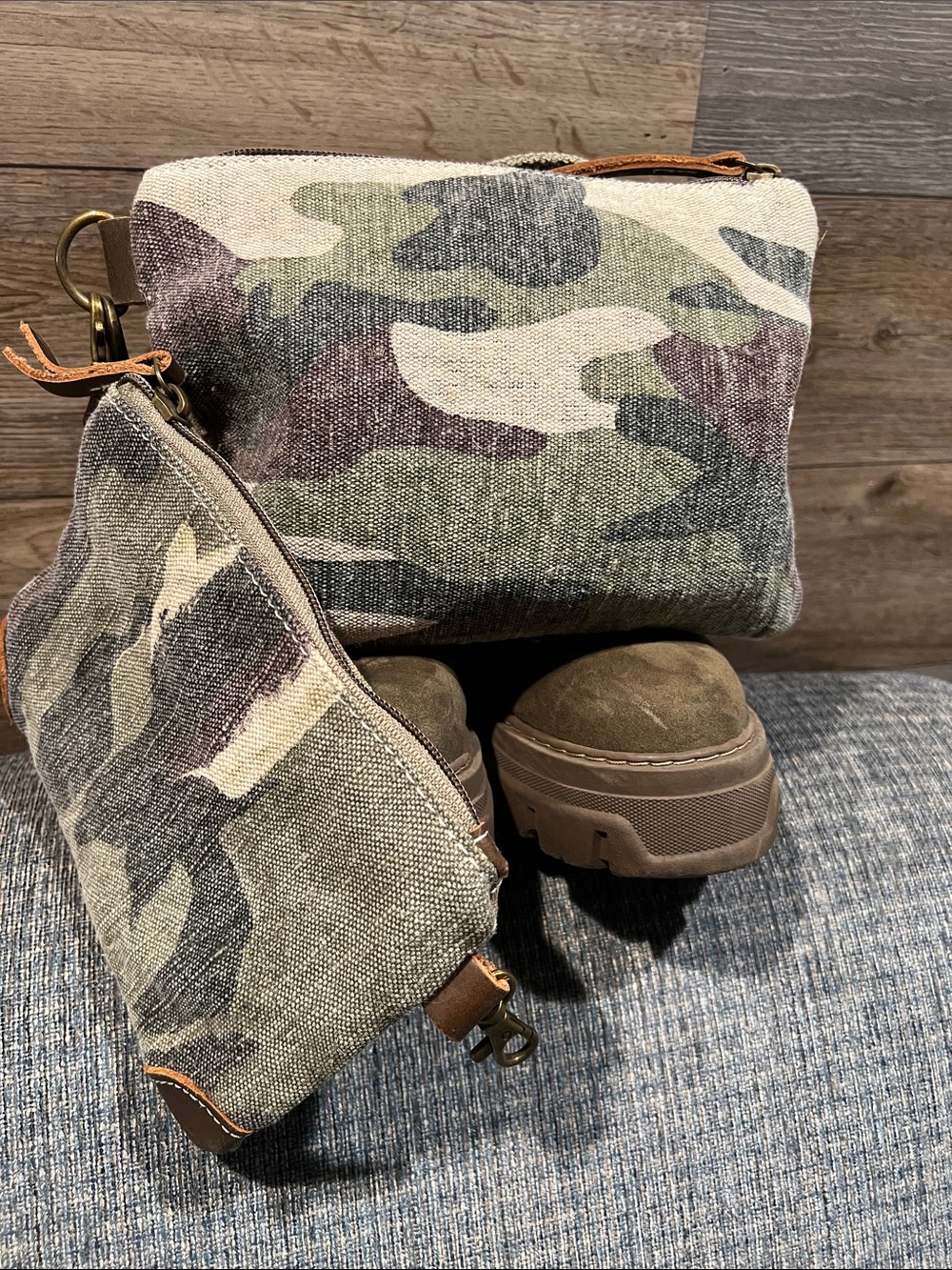 Myra Bag camouflage canvas crossbody handbag